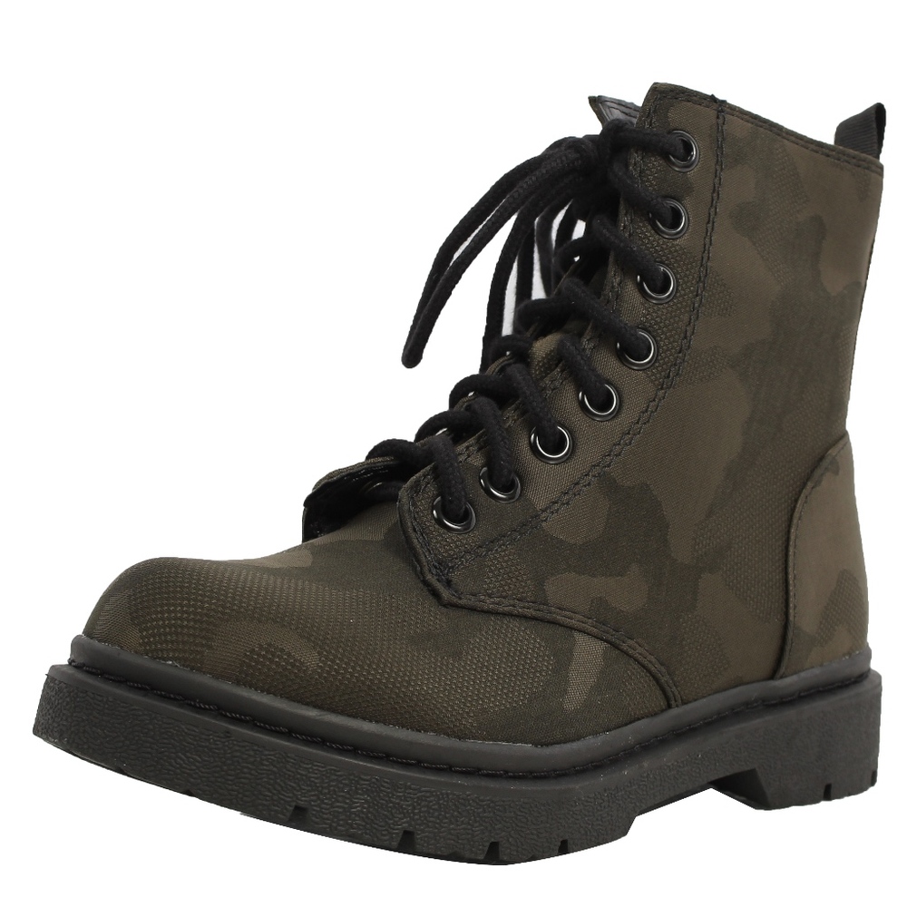 Camouflage Lace Up Lug Sole Military Boot - Picture 3 of 7